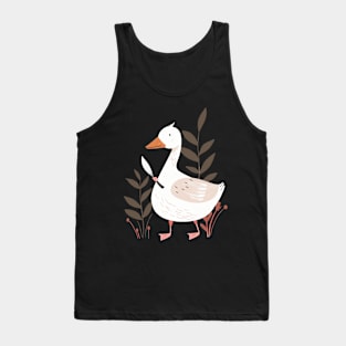 Goose with Knife Funny Boho Style Tank Top